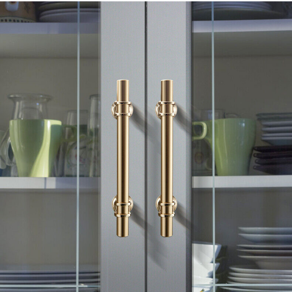 Gold Stainless Steel Kitchen Cabinet Door Handles Drawer Pulls Knobs 128mm