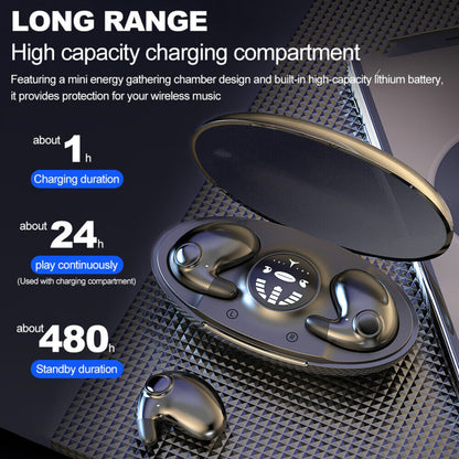 New Hidden Wireless Bluetooth 5.3 Earbuds Sleep Invisible Headphones