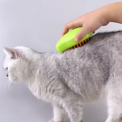 Green 3 In1 Dog Steamer Brush Bath Steamy Pet Brush Electric Spray Cat Brush