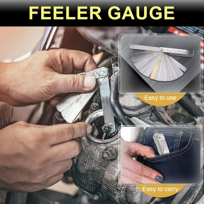 Dual Marked Metric Filler Gauge 32 Blade Feeler 0.04-0.88/0.02-1mm Gap Thickness