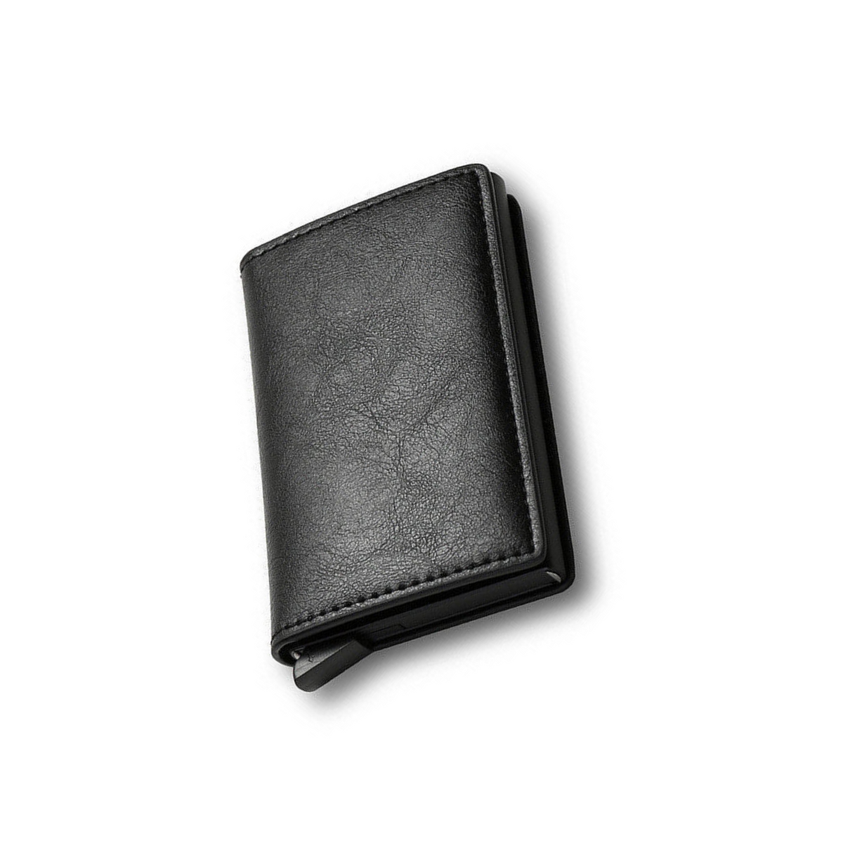 Black Leather Wallet Credit Card ID Holder Men's RFID Blocking Slim Purse