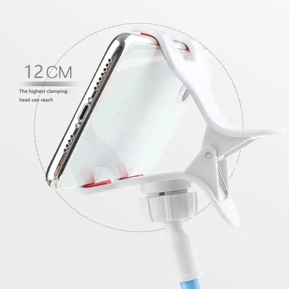 Mobile Phone Flexible Long Stand Holder Clip Adjustable Desk Mount White