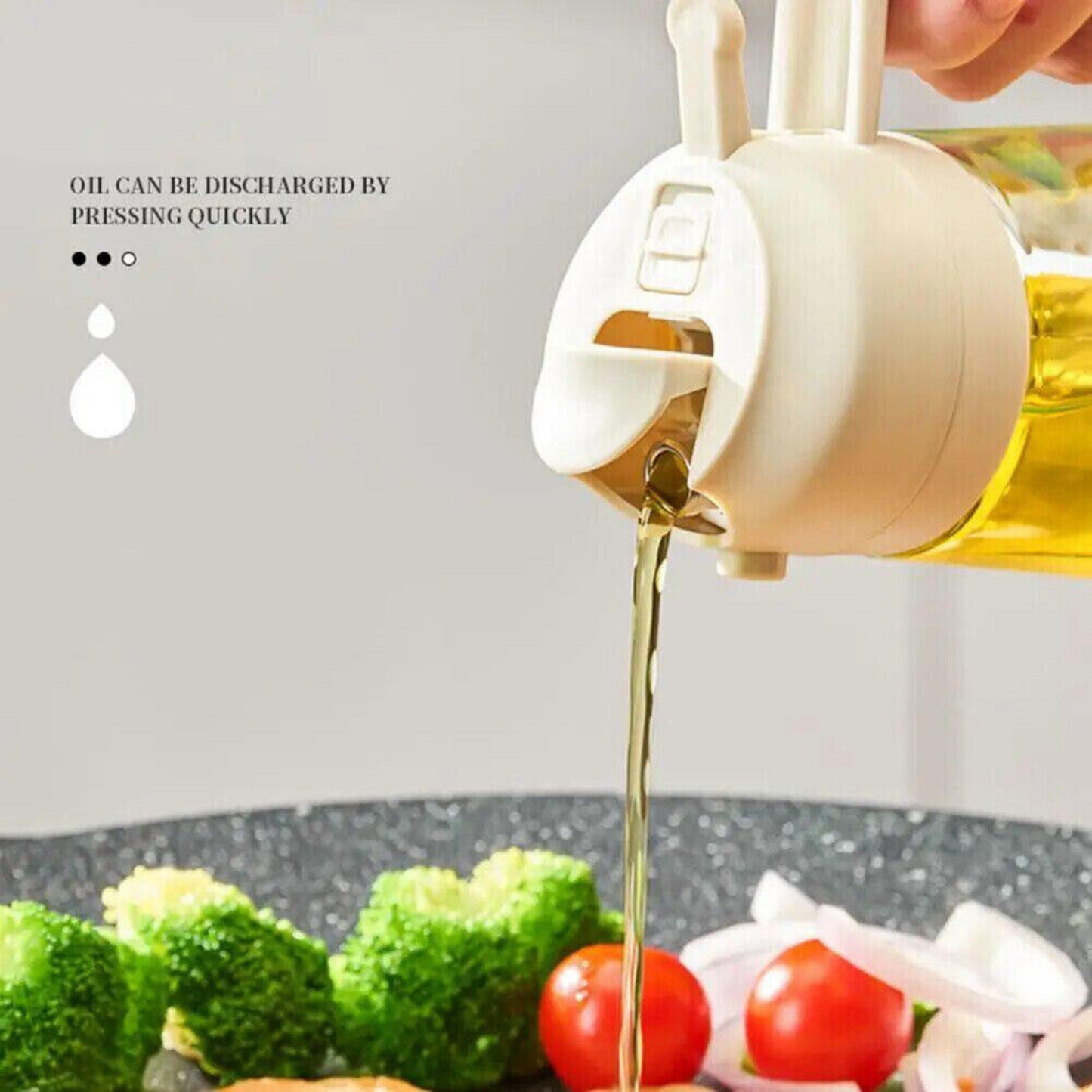 Cooking Baking BBQ Spray Bottle Kitchen Tool 2IN1 Oil Sprayer Dispenser White