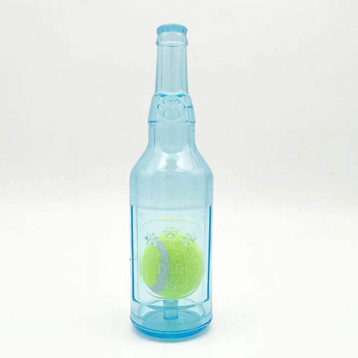 Creative Dog Water Bottle Toy Blue Fun Durable With Ball L