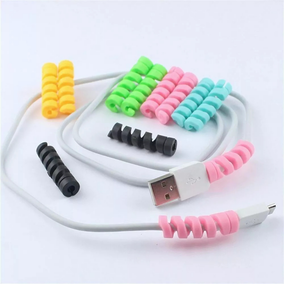 Saver Cover Spiral Cable Protector 4x Silicone Cable Protector Universal Twist