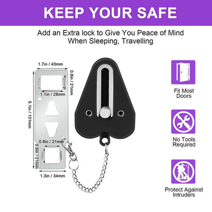 Safety Security Addalock Hotel Home Safe Lock Black Portable Door Lock Travel