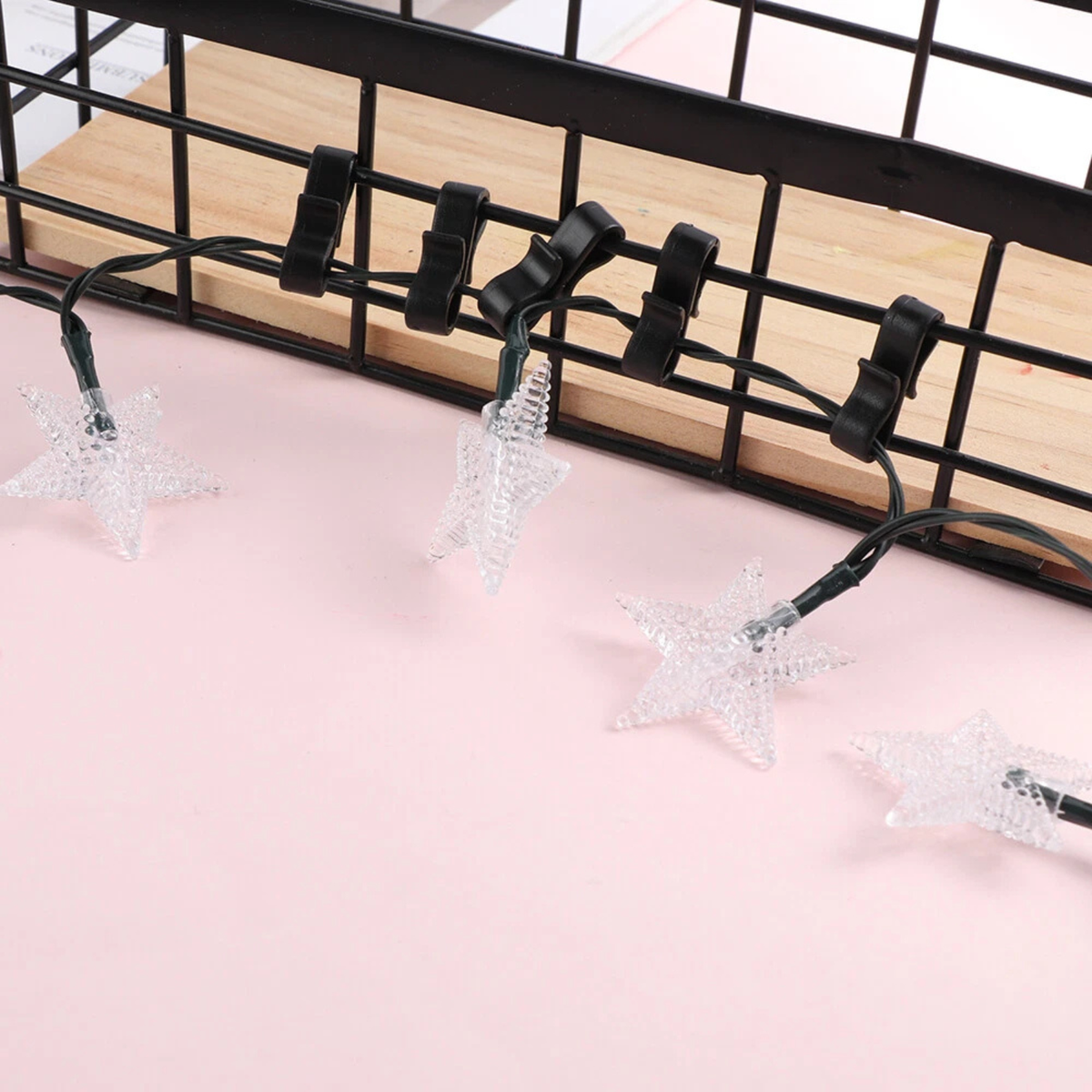 LED Fairy Lights Heavy Duty Gutter Hooks Black 100x Decorative Party String