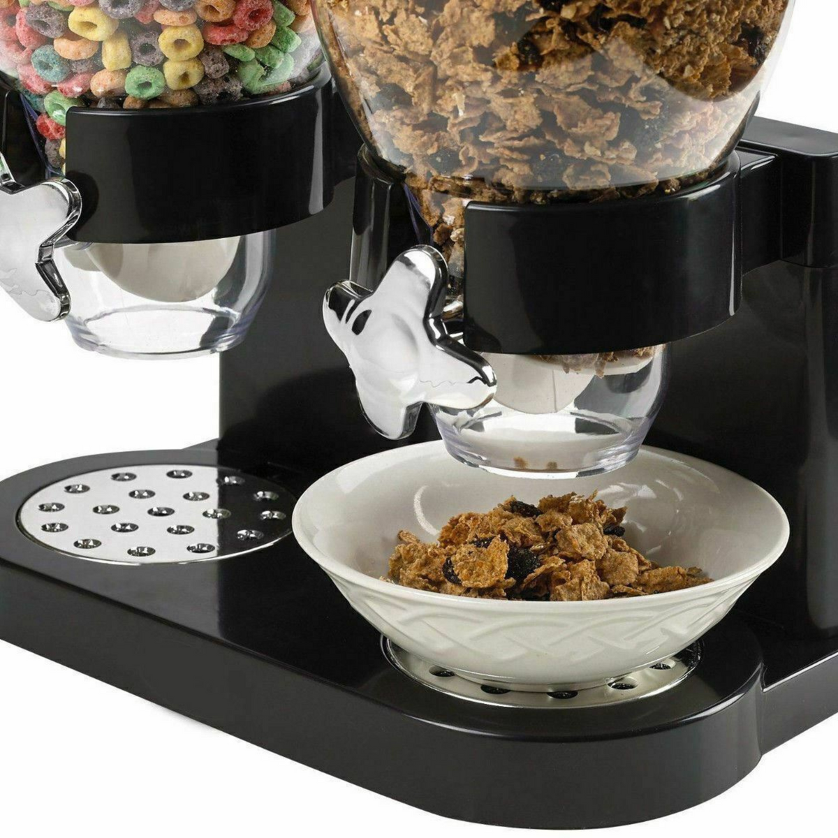 Food Grains Containers  Large Double Cereal Dispenser Dry Nuts Storage Container