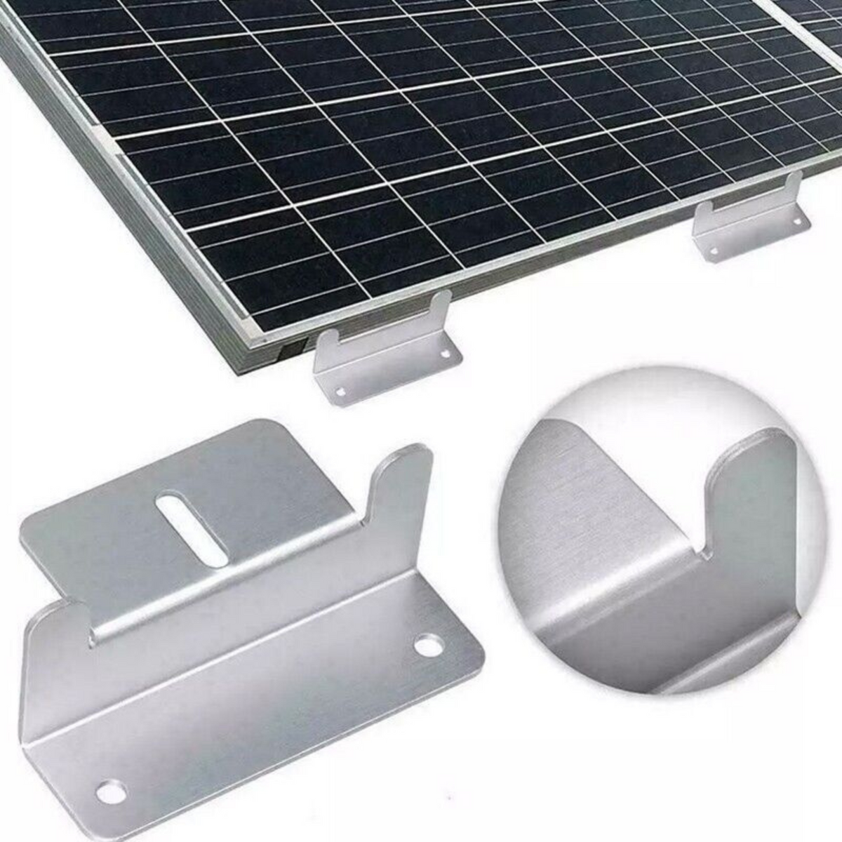 Z Bracket Set 8PCS Solar Panel Mounting For Flat Roof Wall Mount Kit Aluminum