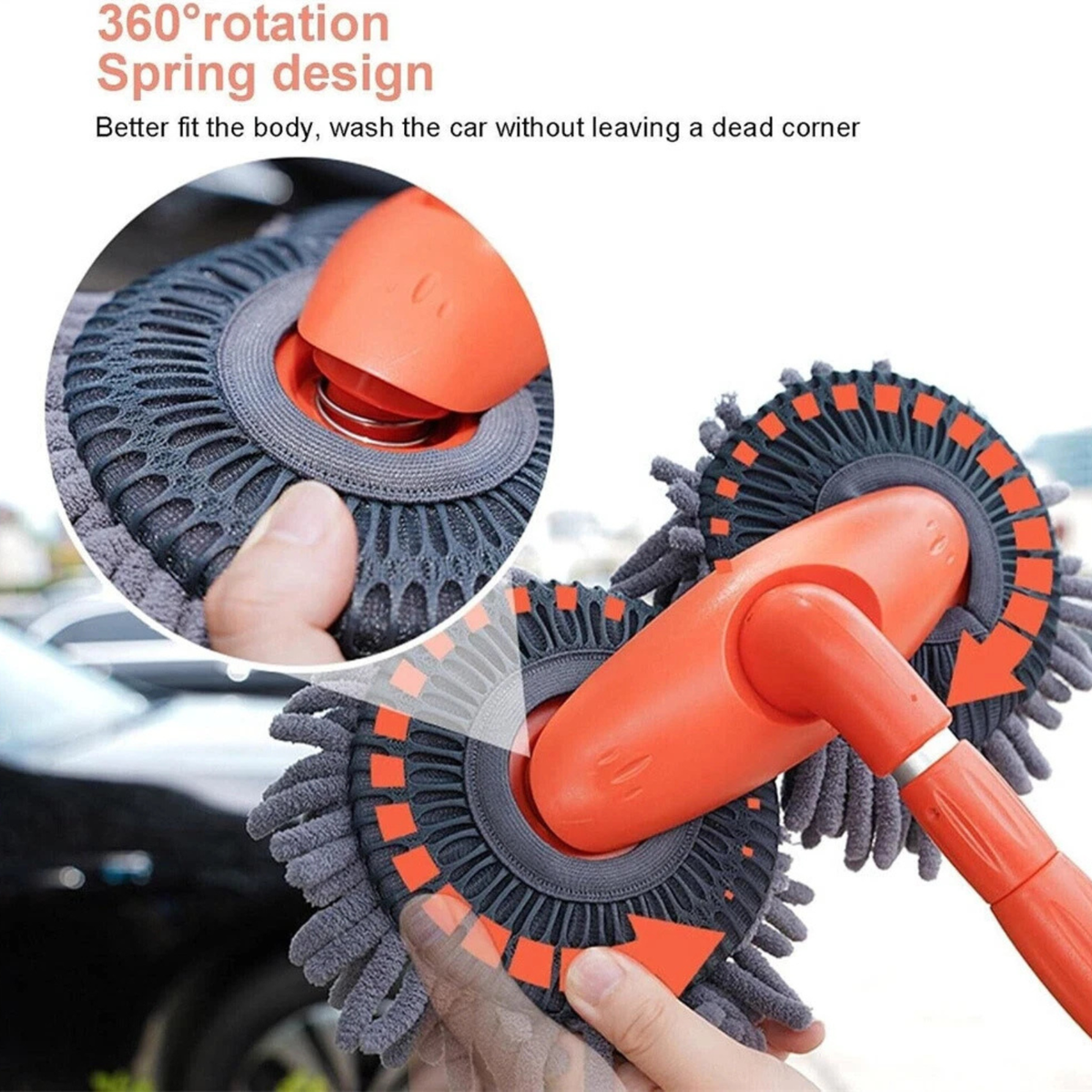 Adjustable Car Wash Mop Cleaning Brush with Extendable Handle for Easy Use