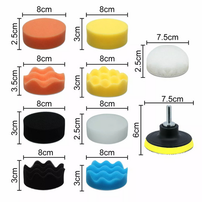 Drill Sponge Kit Set For Car Pad Polisher Polishing Pads Buffing Waxing