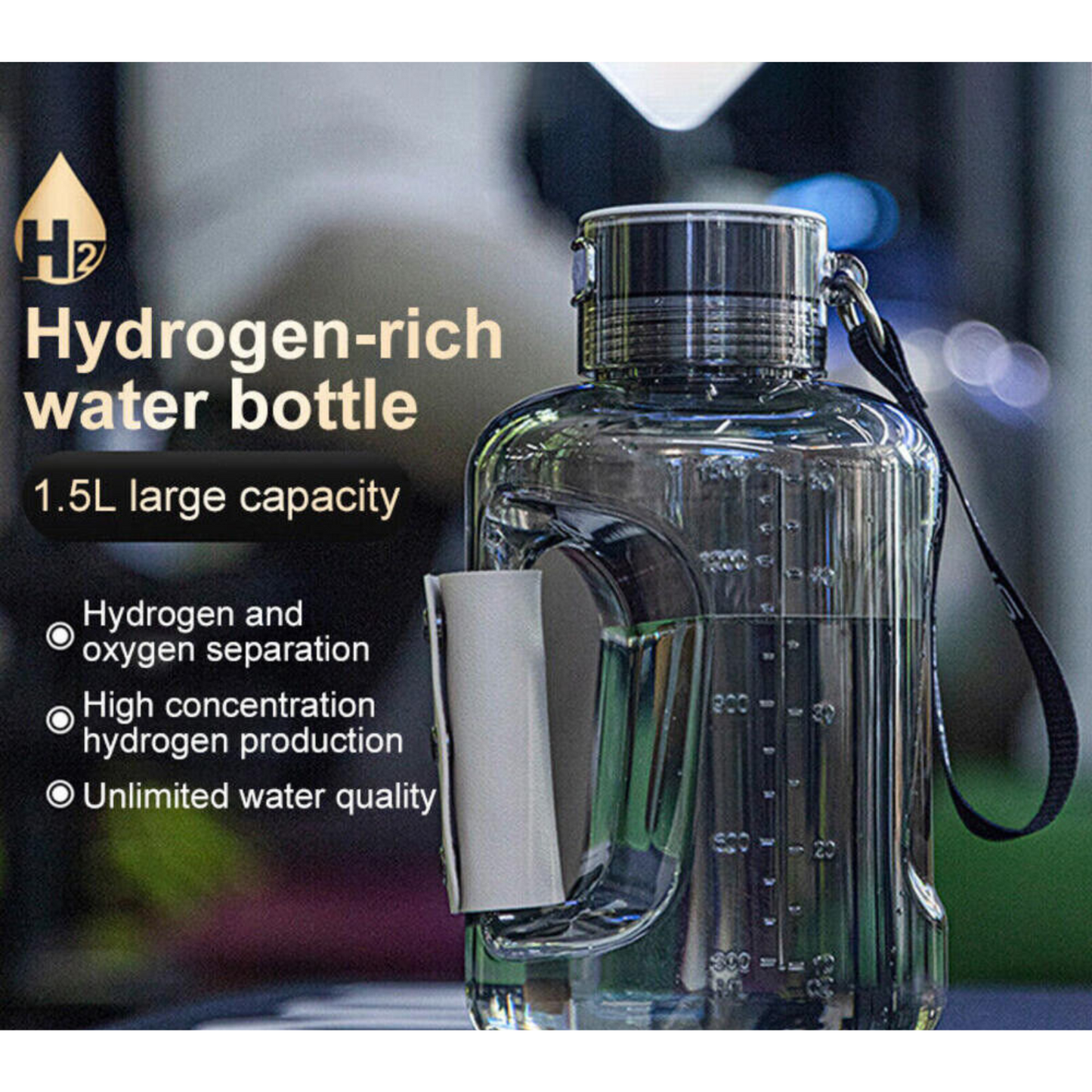 1.5L Hydrogen Rich Portable Hydrogen Water Bottle Water Generator