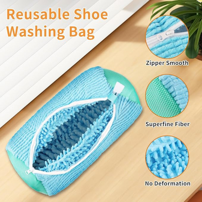 Reusable Shoe Protection for Washing Machine 2pcs Shoes Laundry Bag Blue