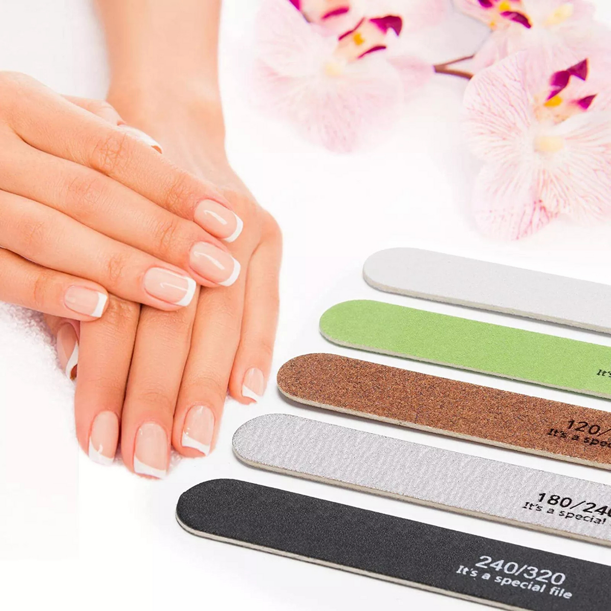 Nail Files 5x Double Sided Grit 100 120 180 240 Emery Board