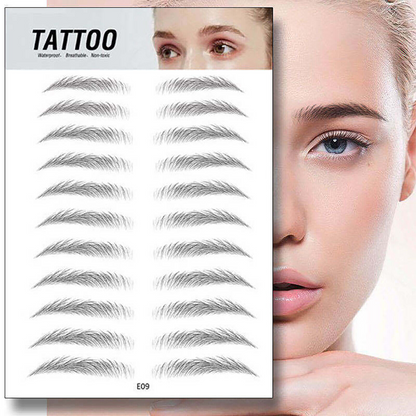 Authentic Hair-like Stick-On Eyebrow Sticker Waterproof No.9 Black