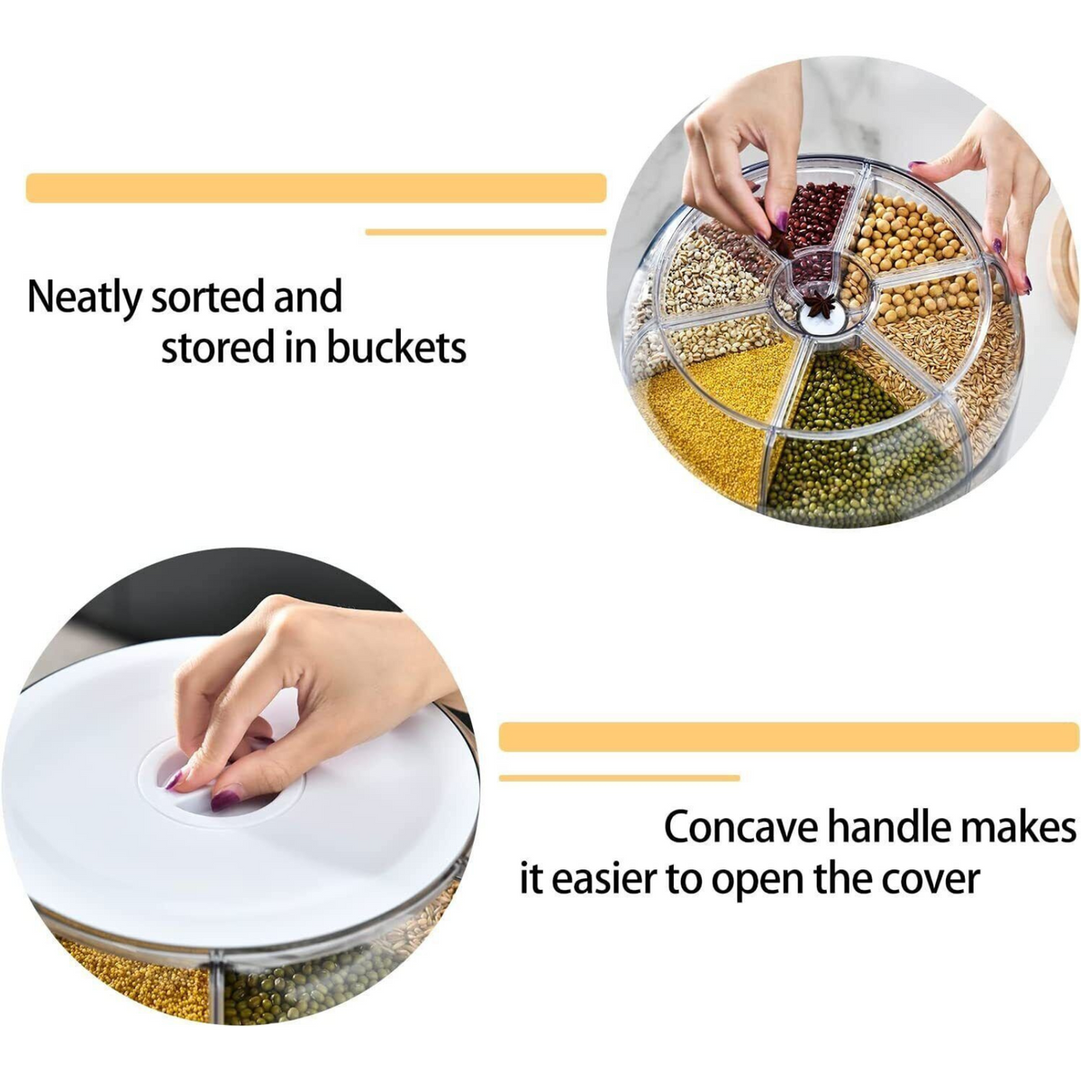 Kitchen Food Rice Container Dispenser Storage Box Rotating Grain Dispenser