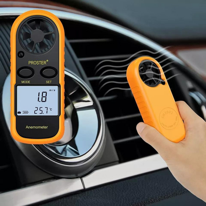 Air Gauge Speed Meter Velocity LCD Digital Anemometer Thermometer
