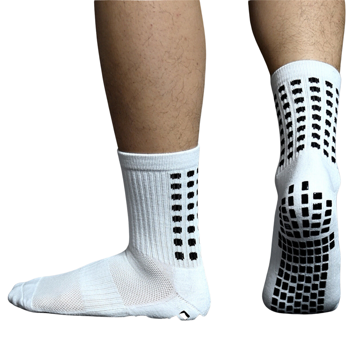 Anti-Slip Skid Hospital Soccer Basketball Football White Sports Socks Grip Dots