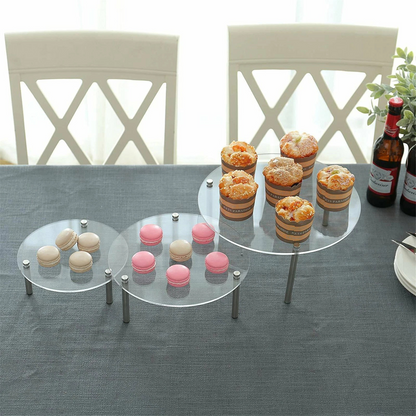 3Tier Round Cupcake Cake Stand Acrylic Clear Stylish Dessert Display
