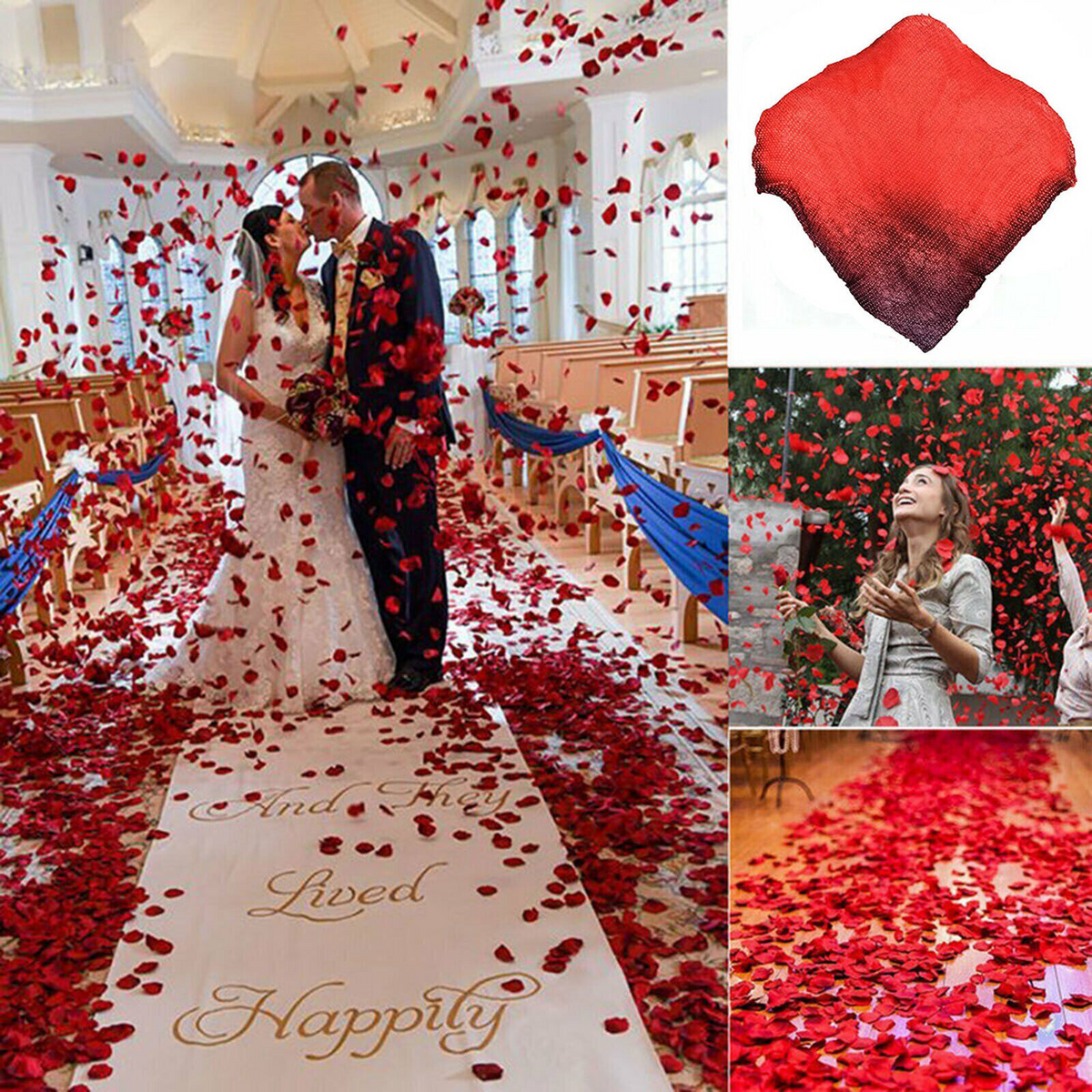 1000pcs Rose Petals Wine Red Silk Flower Wedding Event Scatters Flowers