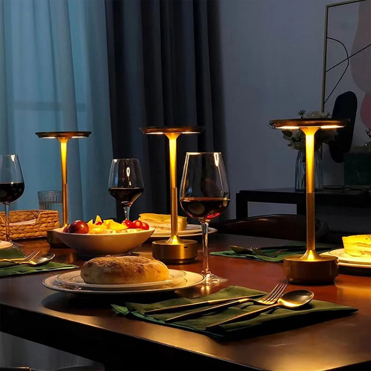 Touch Lamp Desk LED Dimmable Adjustable Gold USB and Charging Light