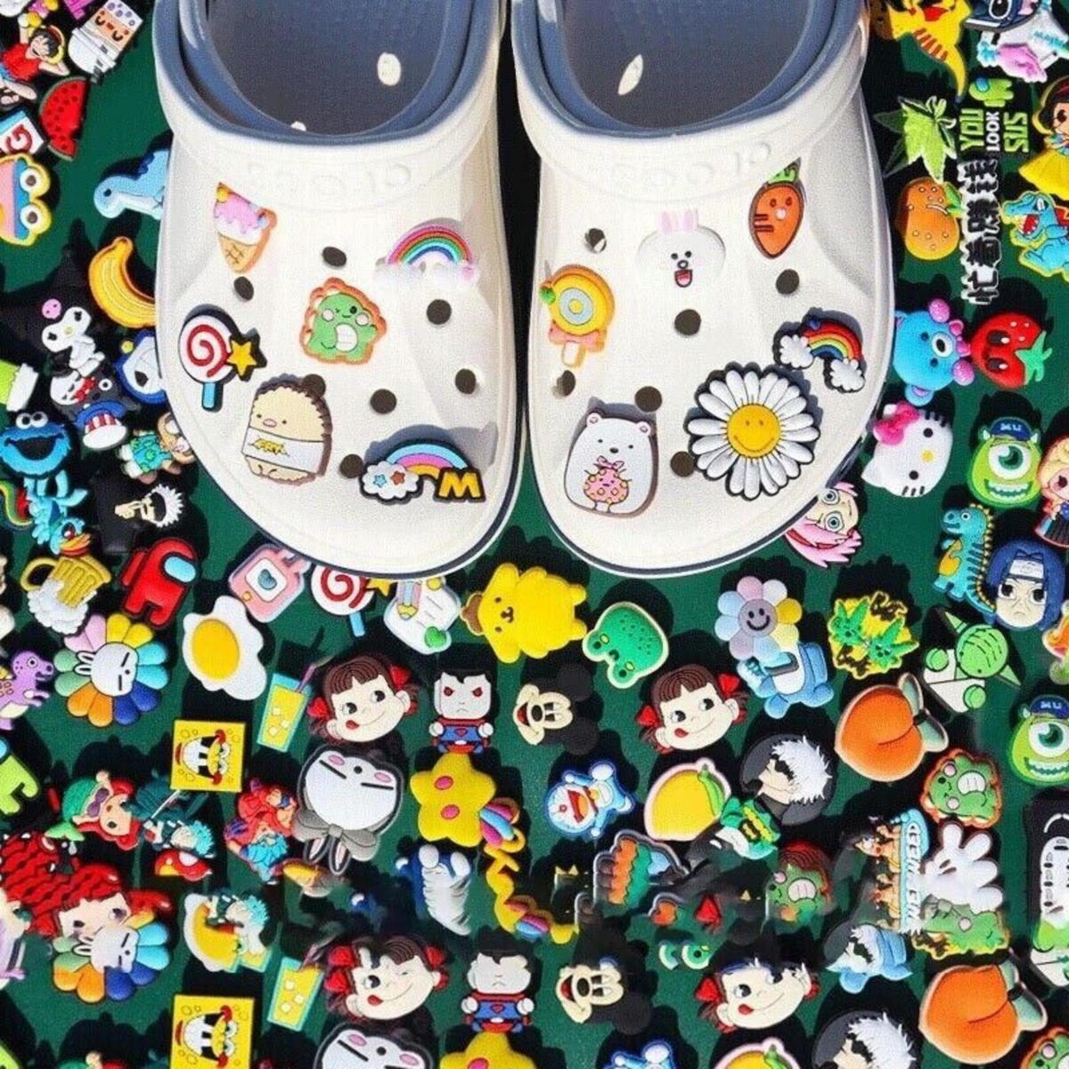 PVC Shoes Charms  Decor Mixed 100Pcs Random Cartoon Cute For Croc And Jibbitz