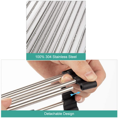 28x47cm Stainless Steel Rack Roll Up Foldable Dish Rack Drying Drainer Over Sink