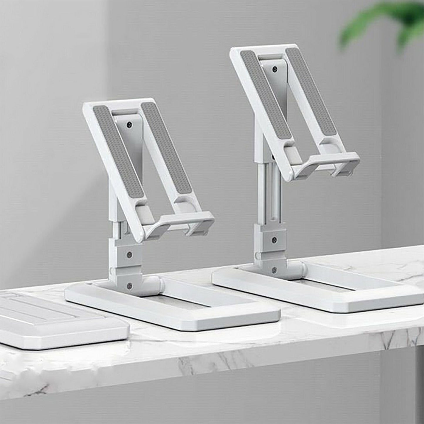 Mobile Phone Tablet White Desk Stand Universal Foldable Adjustable Holder