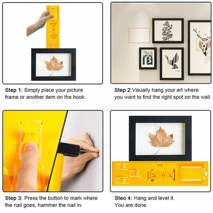 Easy Wall Photo Hanging Level Ruler Picture Hanging Tools Frame Hanger