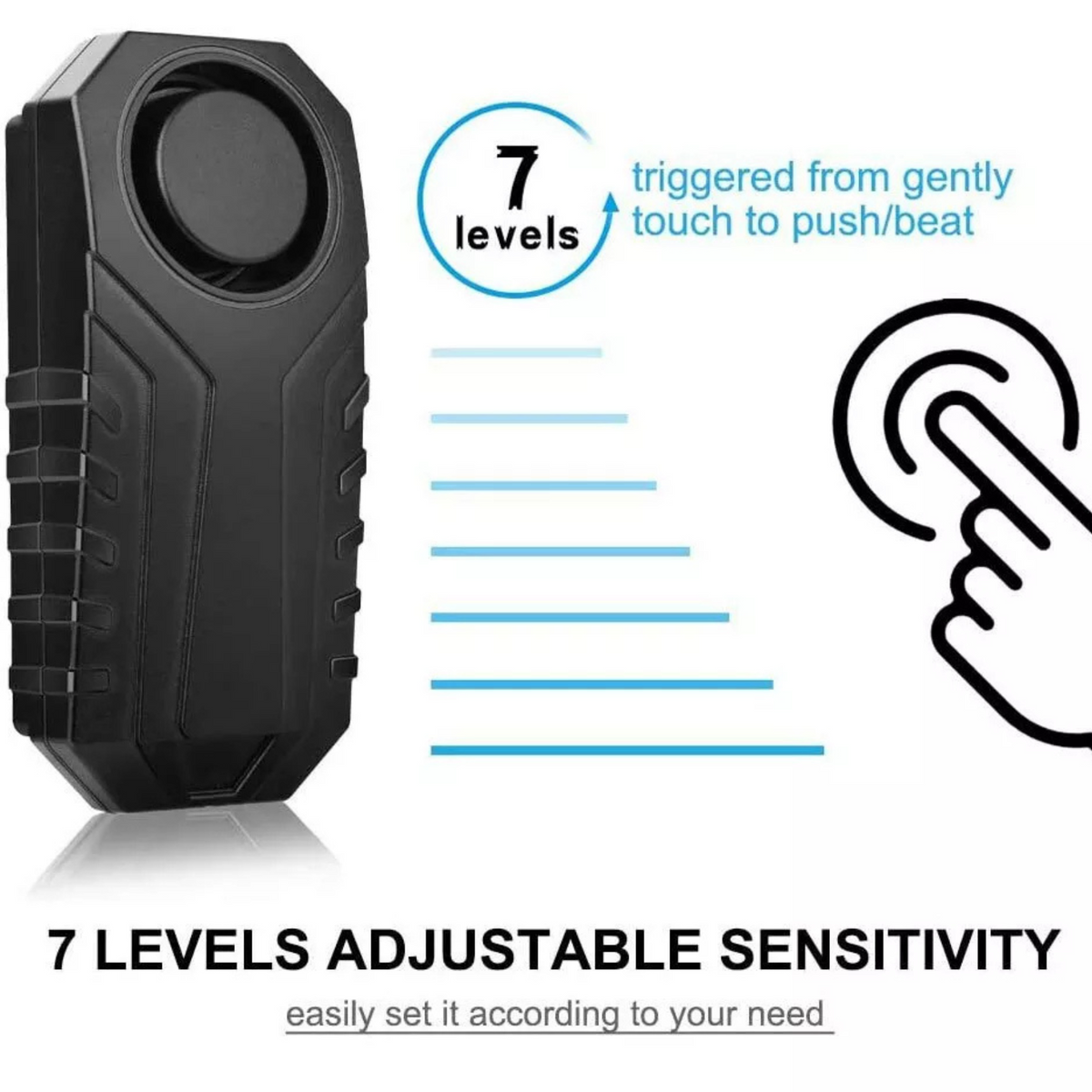 Loud 113dB w/Remote Control Anti-Theft Vibration Wireless Bike Motorcycle Alarm