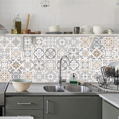 Bathroom Self-Adhesive Mosaic Kitchen Moroccan Style Wall Sticker 24pcs Tiles