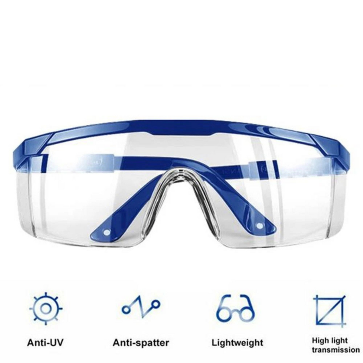 Transparent Blue Lens Safety Glasses Outdoor Sports Clear Eyewear