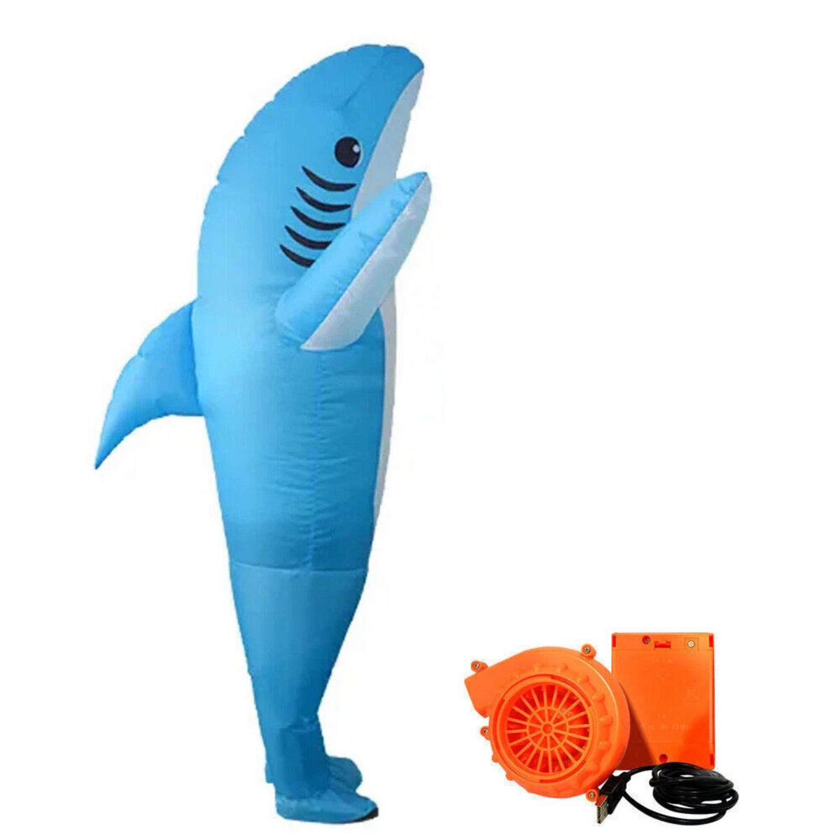 Shark Inflatable Blue Costume Unisex Fits Adults 150cm to 195cm