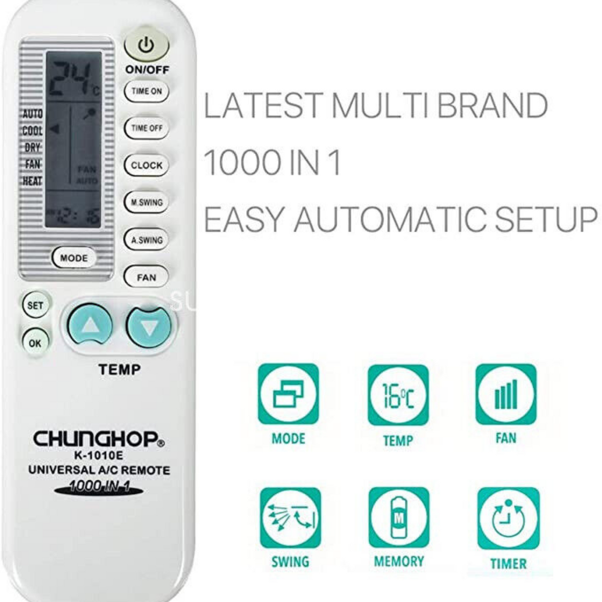 1000 in 1  Air Conditioner Multibrand Universal AC Remote Control Aircon