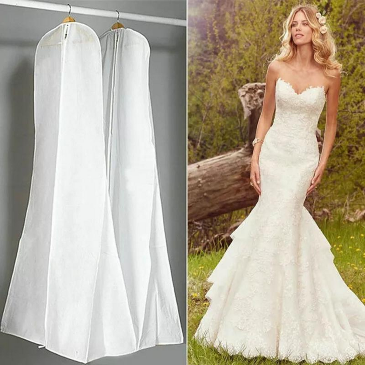 Breathable Cover Storage Bag Wedding Dress Bridal Gown White Extra Large