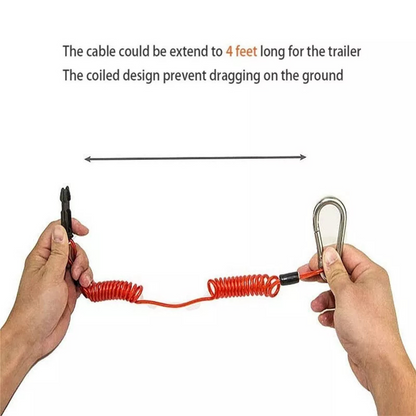 Safety Heavy Duty Spring Clip Rope Travel Trailer Coiled Pin Breakaway