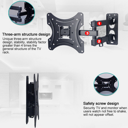 TV Wall Mount Full Motion Bracket Swivel Tilt 32 37 40 42 50 52 55 Inch LED LCD