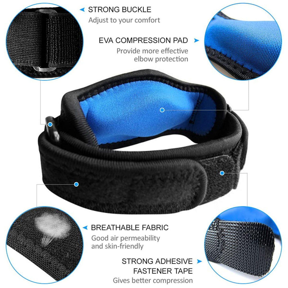 Golfers Elbow Support Forearm Protection Tennis Elbow Brace Strap Band