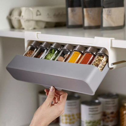 Storage Rack Under-Shelf Punch-free Kitchen Spice Organizer Self-adhesive