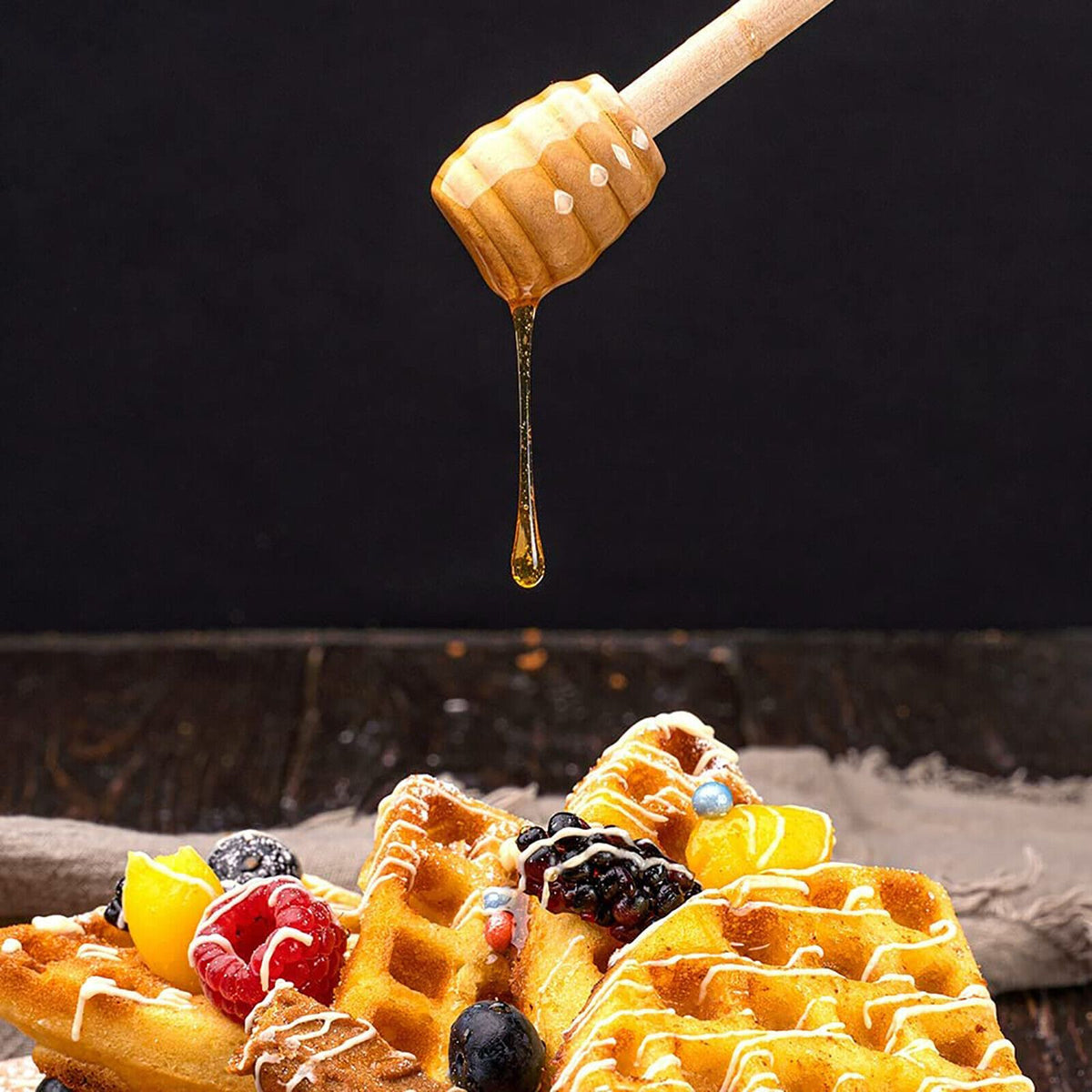10pcs Wood Stirring Rod 8cm Mini Honey Dipper Wooden Drizzler Spoon