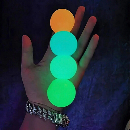 Glow in The Dark Sticky Ceiling Balls Stress Relief Toys Fun 12X