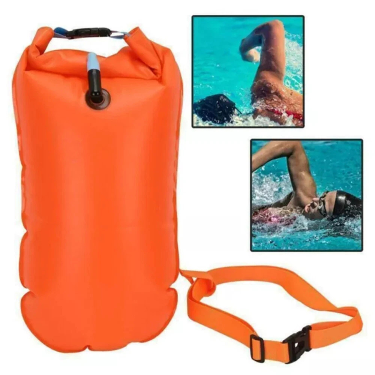 Inflatable Open Water Swim Buoy Air Dry Bag Float Storage