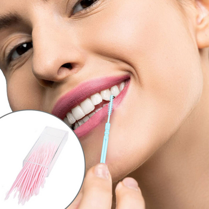 Brush Tooth Picks Interdental Plastic 150pcs Dental Picks Toothpicks Brush Picks