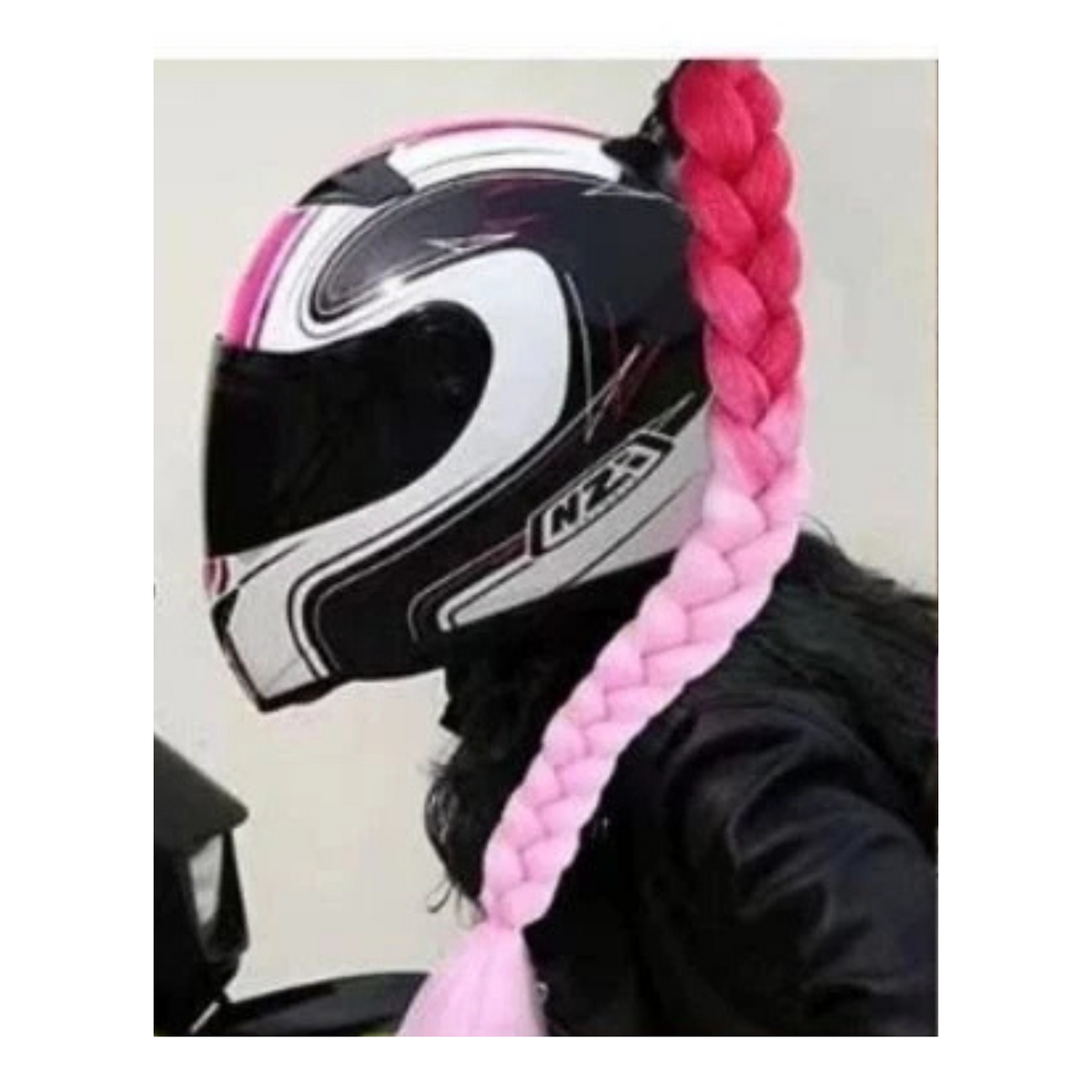 Motorcycle Helmet Braids Dual Twist Pigtail Hair Extension for Helmets ...
