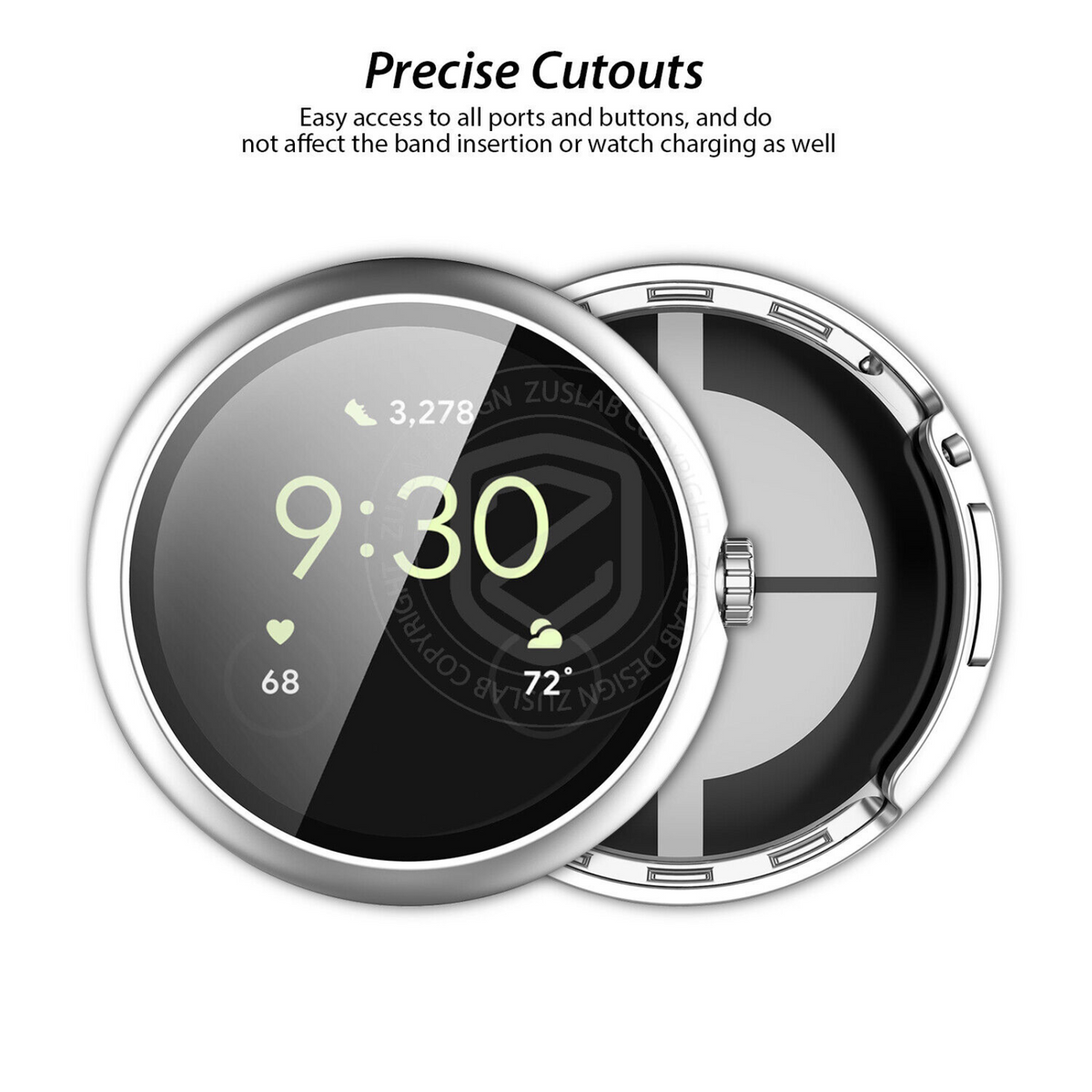 Tempered Glass Case Screen Protector For Google Pixel Watch Zuslab Full Coverage