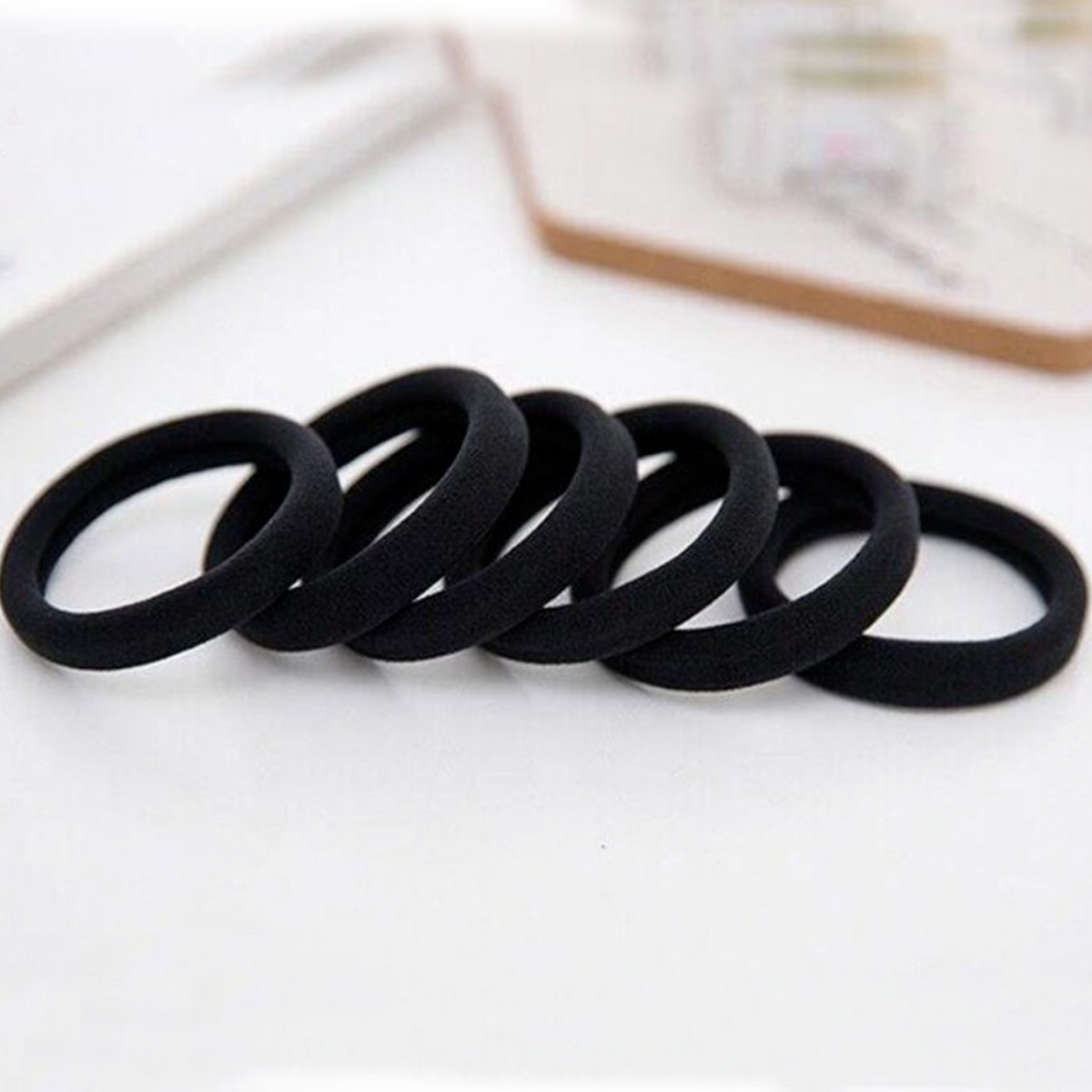 Elastic Hairband Ponytail Holder Black 50x Women Girls Hair Band Ties Rope Ring