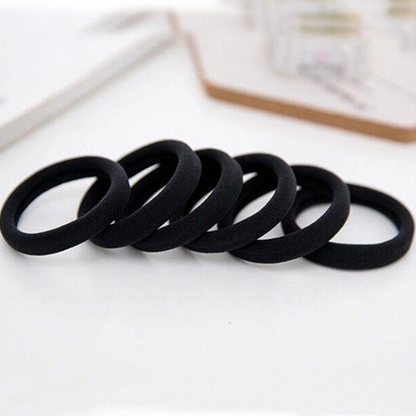 Elastic Hairband Ponytail Holder Black 50x Women Girls Hair Band Ties Rope Ring