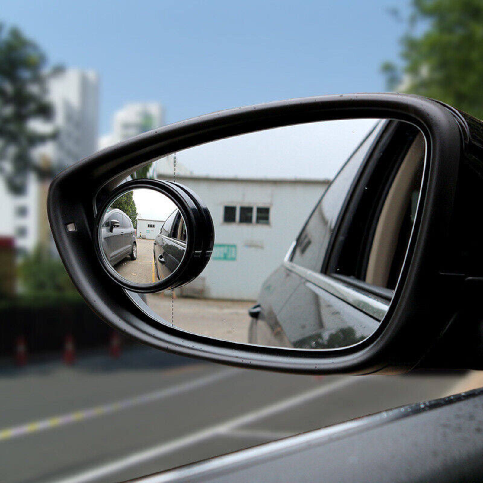 2x Black Adjustable Convex Rear View Side Mirror Car Wide Angle Blind Spot