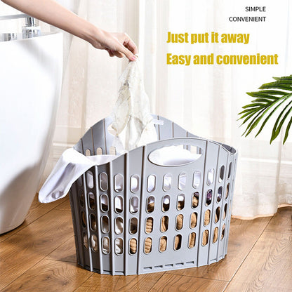 Plastic Laundry Basket 50L Collapsible Washing Clothes Storage Folding Organizer