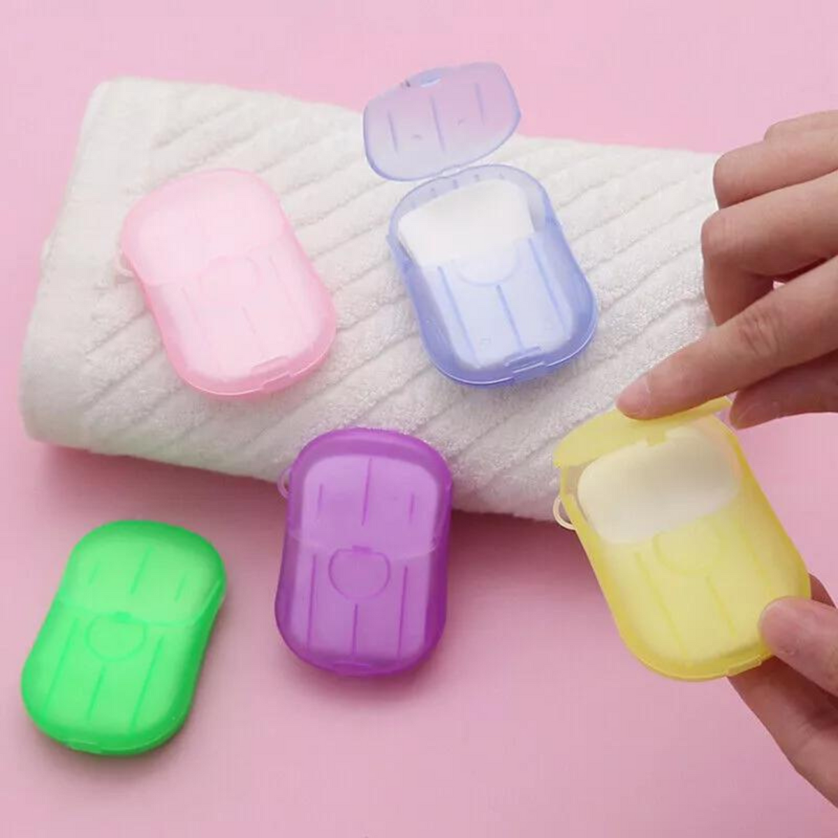 Scented Foaming Paper Soap Hand Bath 100PCS Portable Washing Slice Sheets
